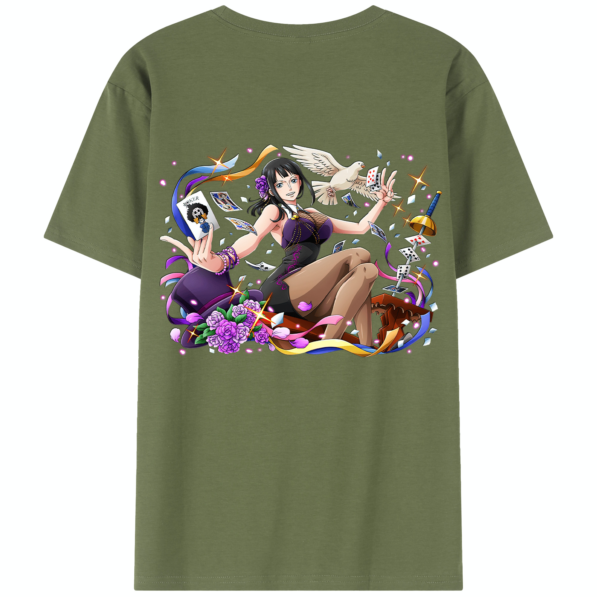 ワンピース ニコ・ロビン ONE PIECE Nico Robin 綿100％半袖Tシャツ（背面プリント）